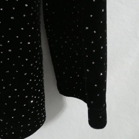 NOTATIONS | medium | Stunning Black Velour Glittery Long Sleeve Top | NWOT - Picture 9 of 15